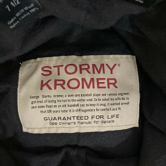 Stormy Kromer Original Kromer Cap - Winter Wool Hat with Earflap Olive 7 1/2 - Picture 5 of 8